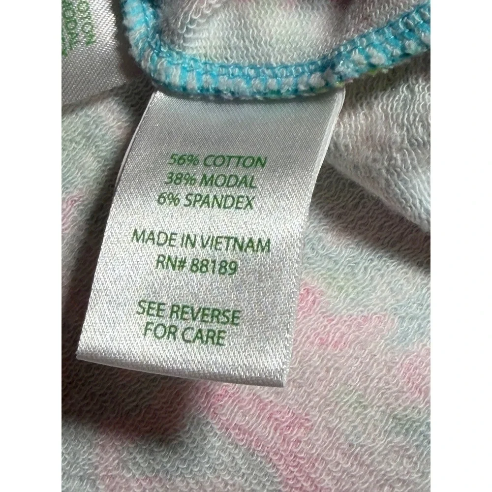 Lilly Pulitzer Womens Turquoise Pink Coral Print Quarter Zip Pullover Large - Picture 7 of 9